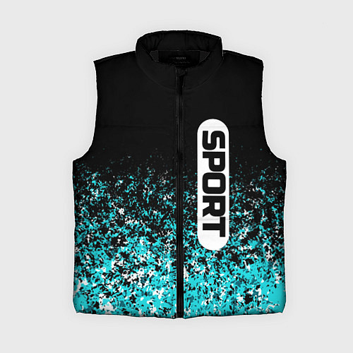 Женский жилет Sport чёрно-голубой пятнистый / 3D-Черный – фото 1