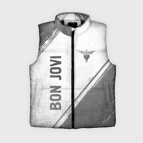 Женский жилет Bon Jovi - white gradient вертикально / 3D-Черный – фото 1
