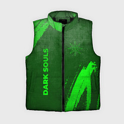 Женский жилет Dark Souls - green gradient вертикально, цвет: 3D-черный