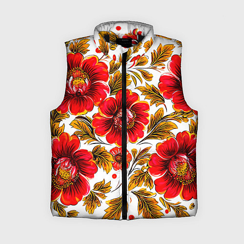 Женский жилет Русская традиционная живопись / 3D-Черный – фото 1