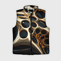 Женский жилет Черно-золотая абстракция, цвет: 3D-черный