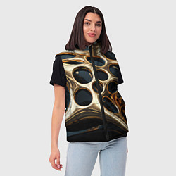 Женский жилет Черно-золотая абстракция, цвет: 3D-черный — фото 2