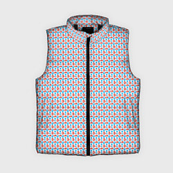 Женский жилет Красно-синие фигуры на белом фоне