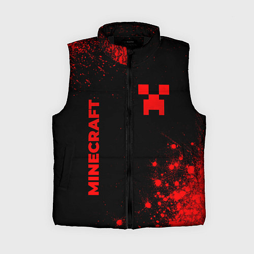 Женский жилет Minecraft - red gradient вертикально / 3D-Черный – фото 1