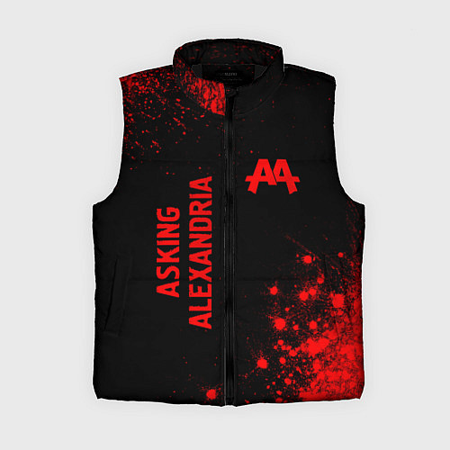 Женский жилет Asking Alexandria - red gradient вертикально / 3D-Черный – фото 1