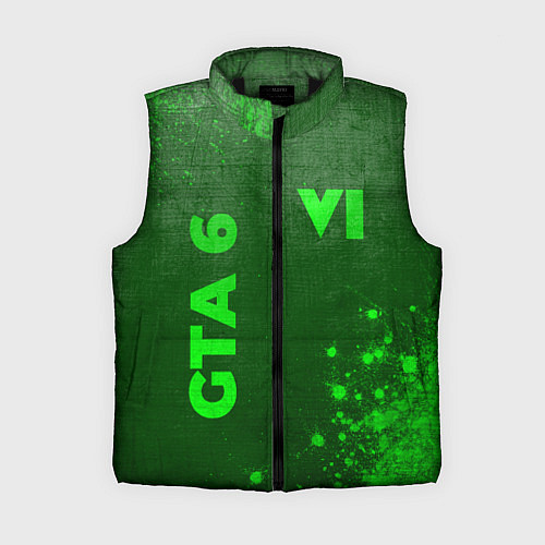 Женский жилет GTA 6 - green gradient вертикально / 3D-Черный – фото 1