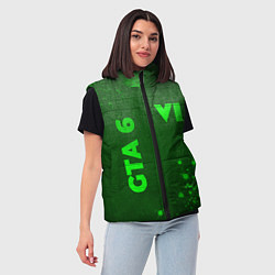 Женский жилет GTA 6 - green gradient вертикально, цвет: 3D-черный — фото 2