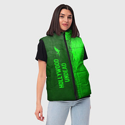 Женский жилет Hollywood Undead - green gradient по-вертикали, цвет: 3D-черный — фото 2