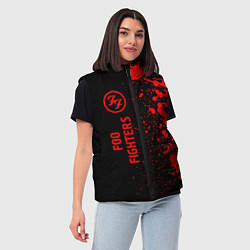 Женский жилет Foo Fighters - red gradient по-вертикали, цвет: 3D-черный — фото 2