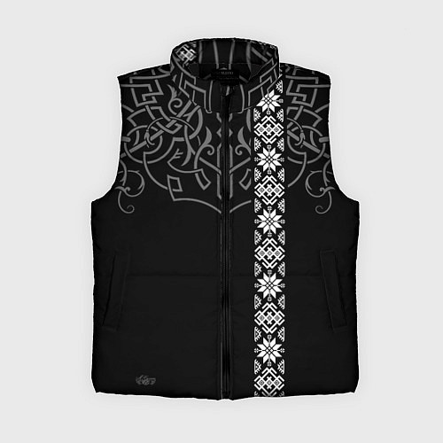 Женский жилет Славянские символы традиции народа / 3D-Черный – фото 1