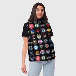 Женский жилет Команды НБА на черном фоне, цвет: 3D-черный — фото 2