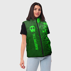 Женский жилет Babymetal - green gradient по-вертикали, цвет: 3D-черный — фото 2