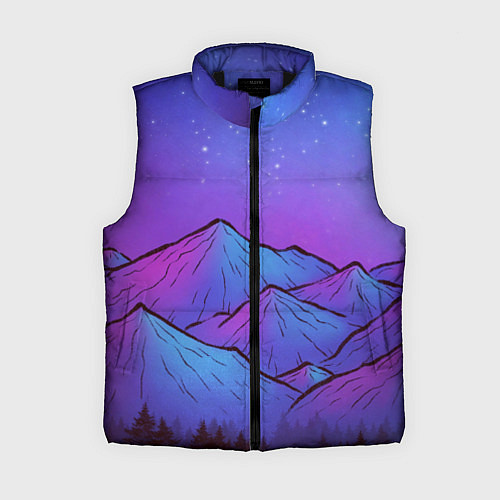 Женский жилет Горы под звездным небом / 3D-Черный – фото 1
