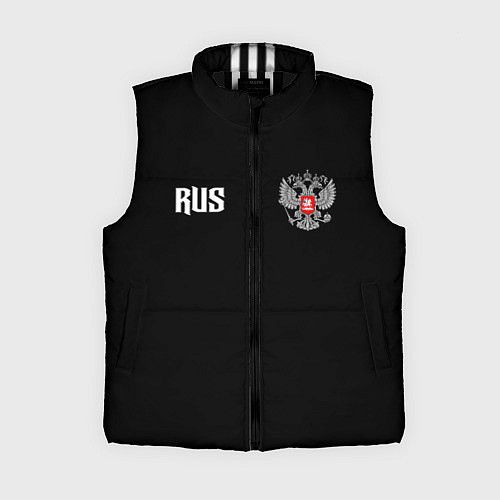 Женский жилет Россия три полоски / 3D-Черный – фото 1