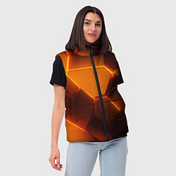 Женский жилет Оранжевые объемные пластины, цвет: 3D-черный — фото 2