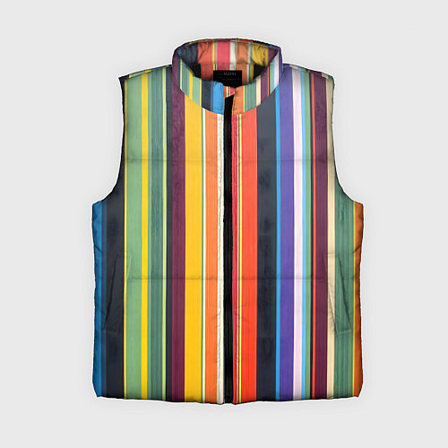 Женский жилет Разноцветная полоска / 3D-Черный – фото 1