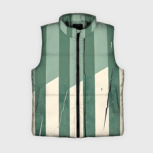 Женский жилет Зеленые полосы / 3D-Черный – фото 1