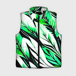 Женский жилет Крупные листья абстракция, цвет: 3D-черный