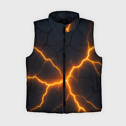 Женский жилет Молнии и черные плиты / 3D-Черный – фото 1
