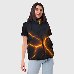 Женский жилет Молнии и черные плиты, цвет: 3D-черный — фото 2