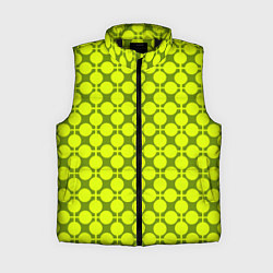 Женский жилет Желто зеленый неоновый узор ретро в горох