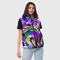 Женский жилет Абстракция пластика синий, цвет: 3D-черный — фото 2