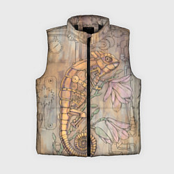 Женский жилет Стимпанк механический киберхамелеон, цвет: 3D-черный