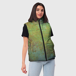 Женский жилет Абстракция - green oil stain, цвет: 3D-черный — фото 2