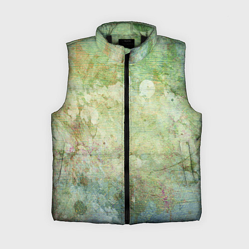 Женский жилет Абстракция - faded spots on a green background / 3D-Черный – фото 1