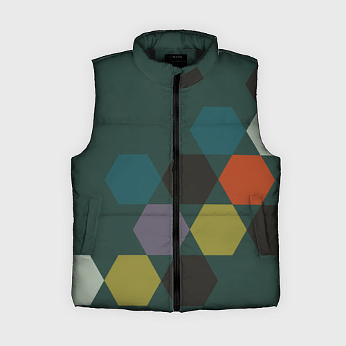 Женский жилет Кластер зеленая ночь / 3D-Черный – фото 1