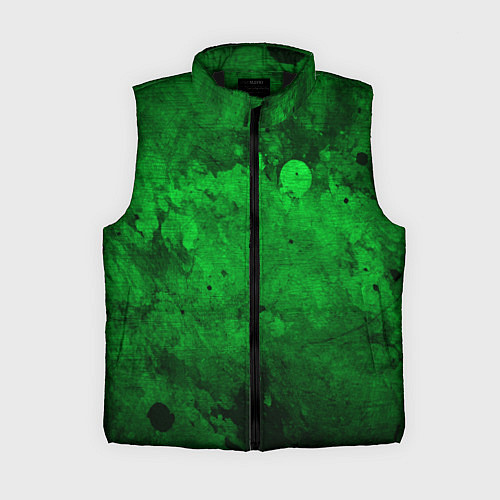 Женский жилет Абстракция - green acid stains / 3D-Черный – фото 1