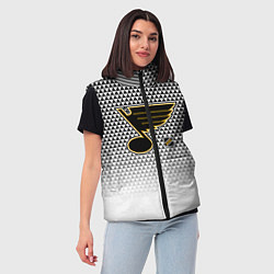 Женский жилет Сент Луис Блюз - белый градиент, цвет: 3D-черный — фото 2