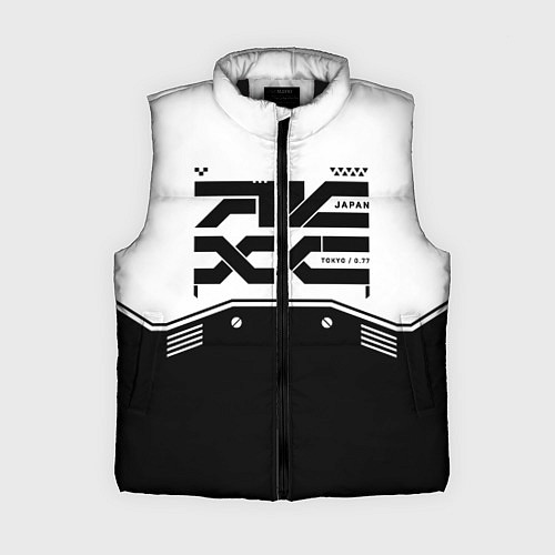 Женский жилет Кибер текстура - черно белая / 3D-Черный – фото 1