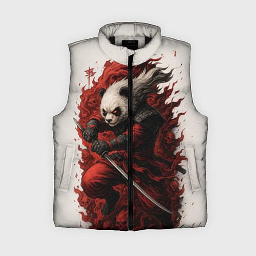 Женский жилет Демоническая панда самурай - нейроарт / 3D-Черный – фото 1