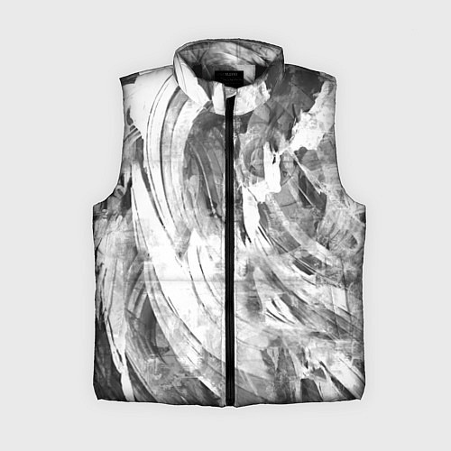 Женский жилет Абстракция - grey and white swirls / 3D-Черный – фото 1