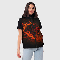 Женский жилет Инфернальный волк, цвет: 3D-черный — фото 2