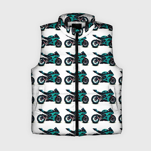 Женский жилет Motorbike light blue / 3D-Черный – фото 1