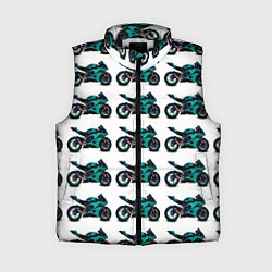 Женский жилет Motorbike light blue, цвет: 3D-черный