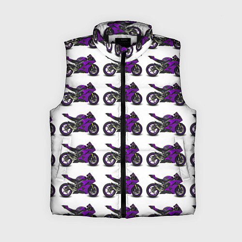 Женский жилет Motorcycle purple / 3D-Черный – фото 1