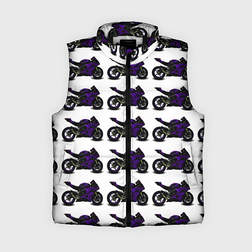 Женский жилет The motorcycle is dark purple / 3D-Черный – фото 1