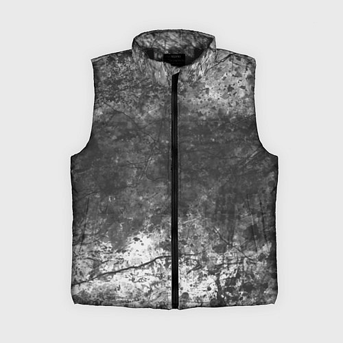 Женский жилет Абстракция - grey and white wall with cracks / 3D-Черный – фото 1