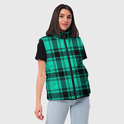 Женский жилет Checkered turquoise, цвет: 3D-черный — фото 2