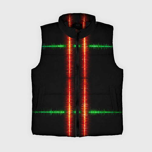 Женский жилет Color black green red lines / 3D-Черный – фото 1