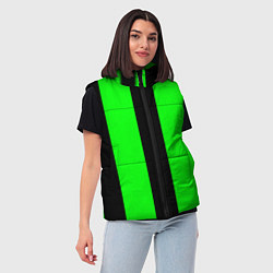 Женский жилет Color green black line, цвет: 3D-черный — фото 2