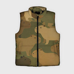 Женский жилет Капибара - камуфляж, цвет: 3D-черный