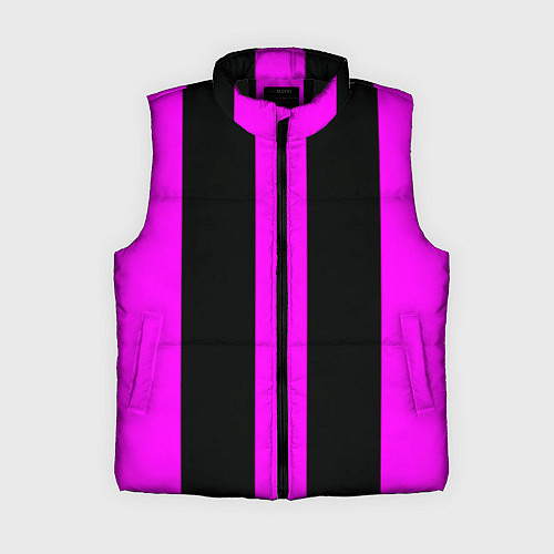 Женский жилет Color black pink lines / 3D-Черный – фото 1