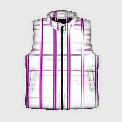 Женский жилет Color white cage pink line / 3D-Черный – фото 1