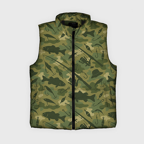 Женский жилет Камуфляж рыболовный / 3D-Черный – фото 1