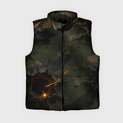 Женский жилет Огненные следы от пуль на камуфляже