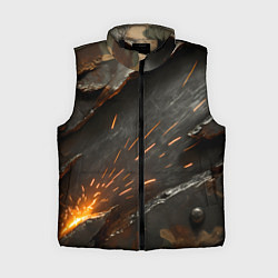 Женский жилет Искры метала под камуфляжем, цвет: 3D-черный